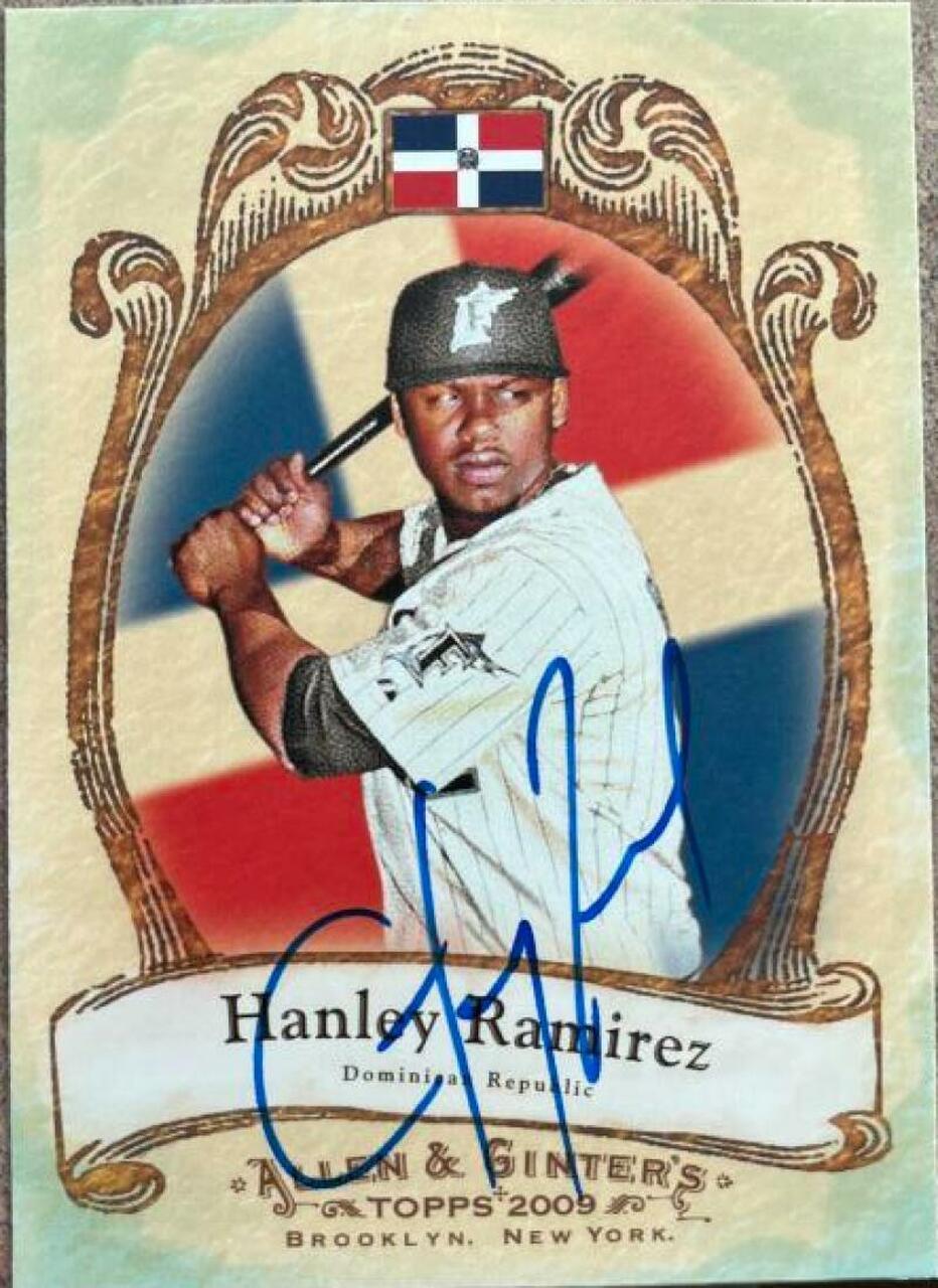 Hanley Ramirez Signed 2009 Allen & Ginter National Pride Baseball Card - Florida Marlins - PastPros