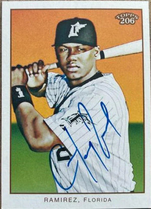 Hanley Ramirez Signed 2009 Topps 206 Baseball Card - Florida Marlins