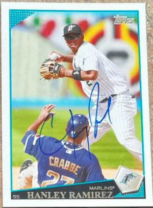 Hanley Ramirez Signed 2009 Topps Baseball Card - Florida Marlins