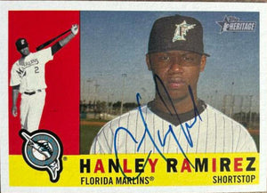 Hanley Ramirez Signed 2009 Topps Heritage Baseball Card - Florida Marlins - PastPros