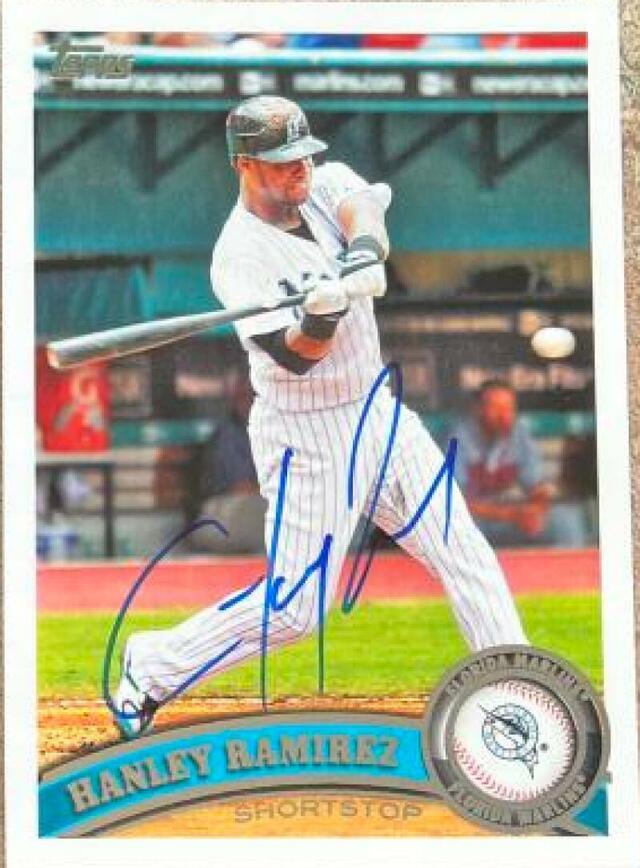 Hanley Ramirez Signed 2011 Topps Baseball Card - Florida Marlins - PastPros