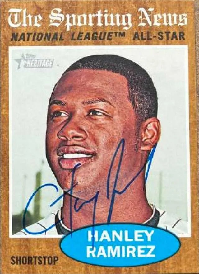 Hanley Ramirez Signed 2011 Topps Heritage A/S Baseball Card - Florida Marlins