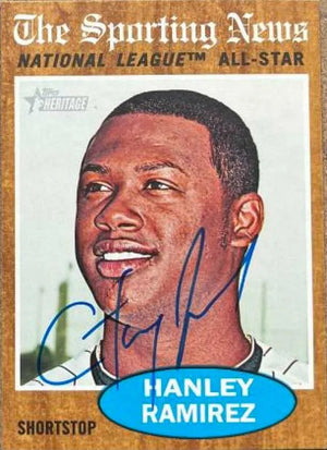 Hanley Ramirez Signed 2011 Topps Heritage A/S Baseball Card - Florida Marlins - PastPros