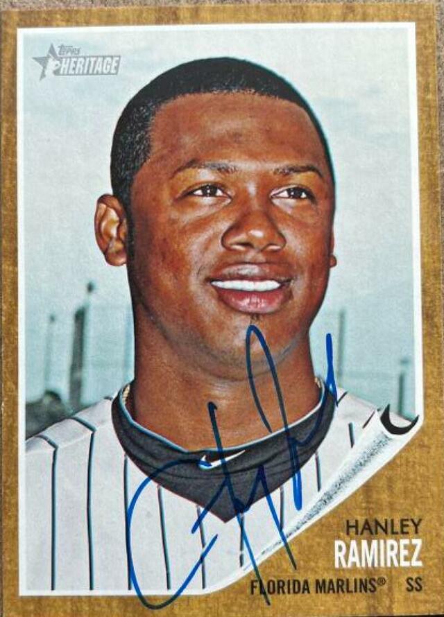 Hanley Ramirez Signed 2011 Topps Heritage Baseball Card - Florida Marlins - PastPros