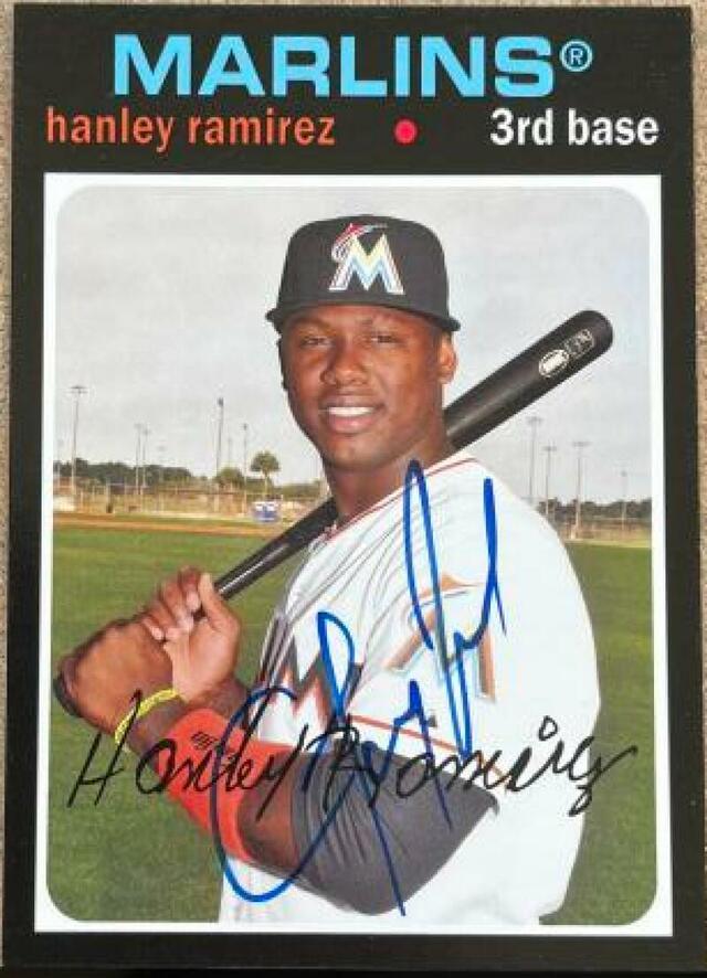 Hanley Ramirez Signed 2012 Topps Archives Baseball Card - Florida Marlins - PastPros