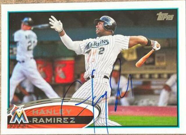 Hanley Ramirez Signed 2012 Topps Baseball Card - Florida Marlins - PastPros
