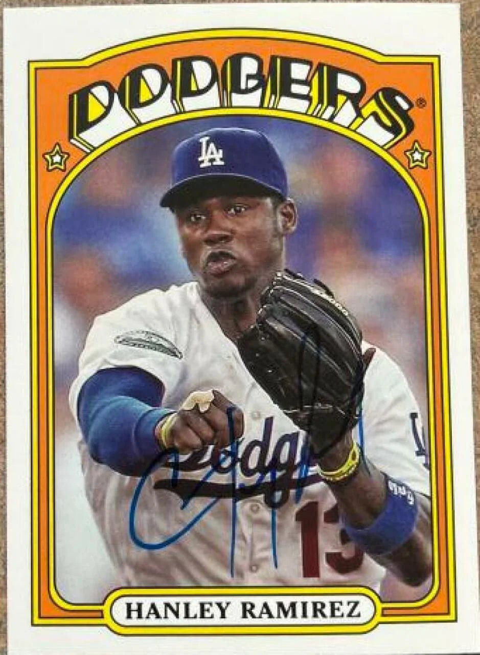 Hanley Ramirez Signed 2013 Topps Archives Baseball Card - Los Angeles Dodgers