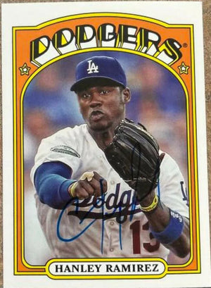 Hanley Ramirez Signed 2013 Topps Archives Baseball Card - Los Angeles Dodgers
