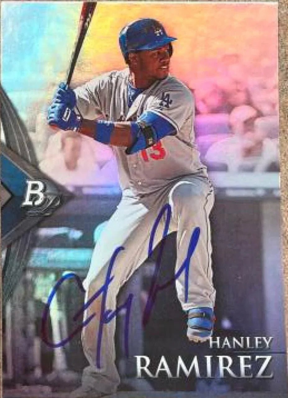 Hanley Ramirez Signed 2014 Bowman Platinum Baseball Card - Los Angeles Dodgers