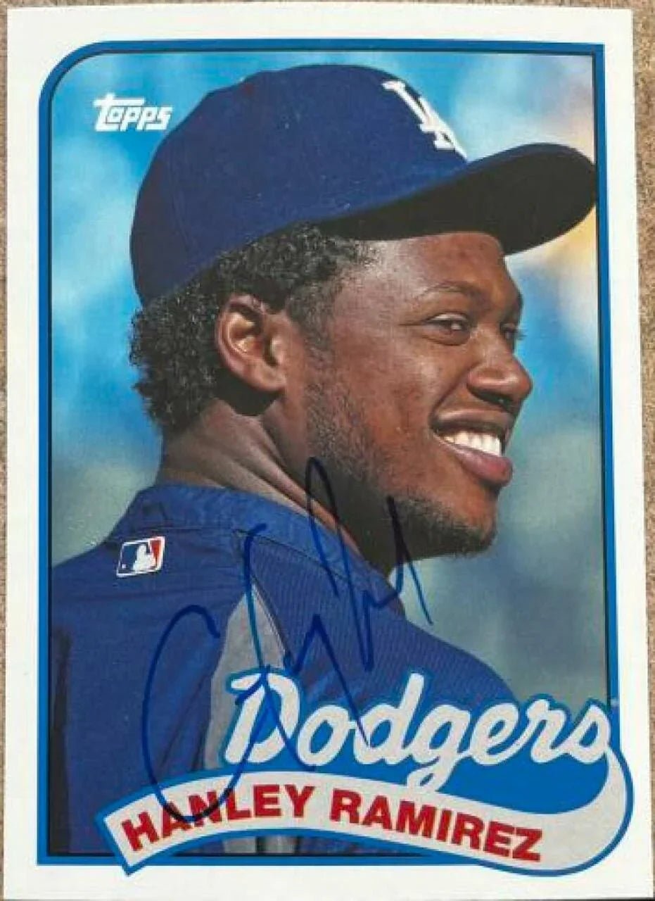 Hanley Ramirez Signed 2014 Topps Archives Baseball Card - Los Angeles Dodgers