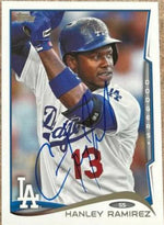 Hanley Ramirez Signed 2014 Topps Baseball Card - Los Angeles Dodgers