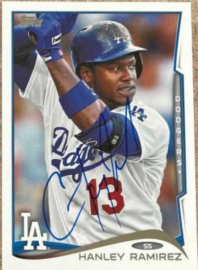 Hanley Ramirez Signed 2014 Topps Baseball Card - Los Angeles Dodgers