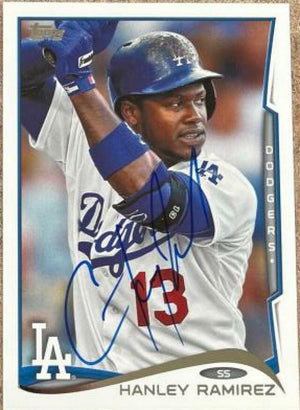 Hanley Ramirez Signed 2014 Topps Baseball Card - Los Angeles Dodgers - PastPros