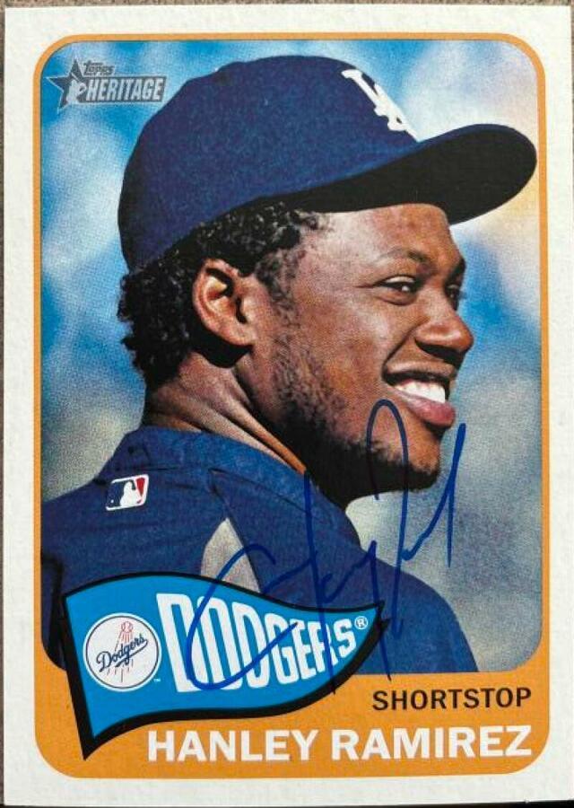 Hanley Ramirez Signed 2014 Topps Heritage Baseball Card - Los Angeles Dodgers - PastPros