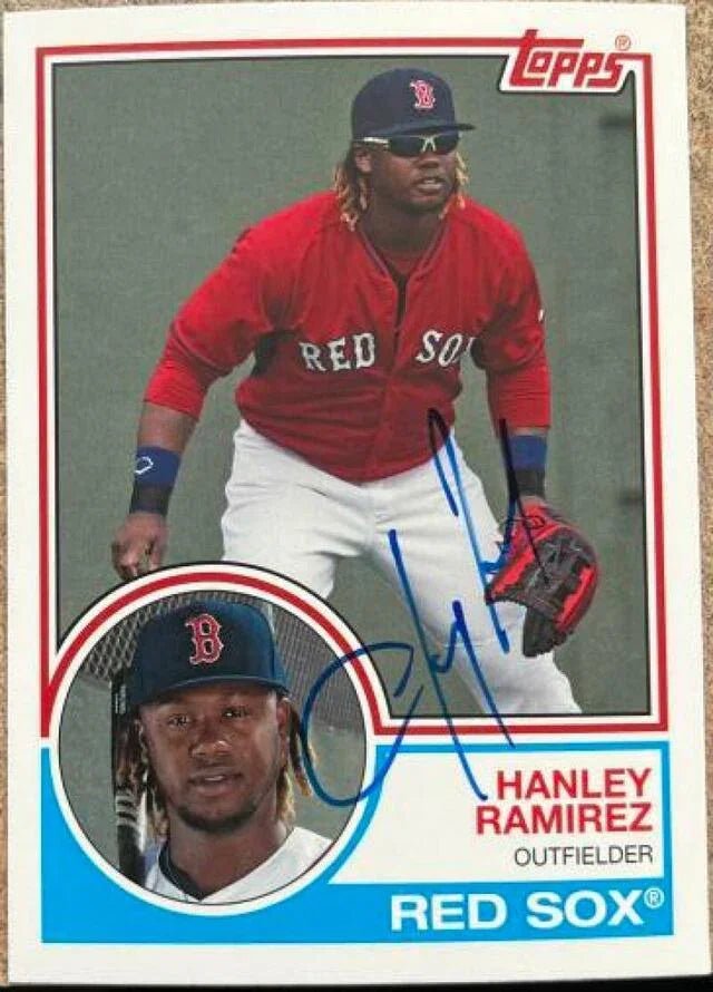 Hanley Ramirez Signed 2015 Topps Archives Baseball Card - Boston Red Sox
