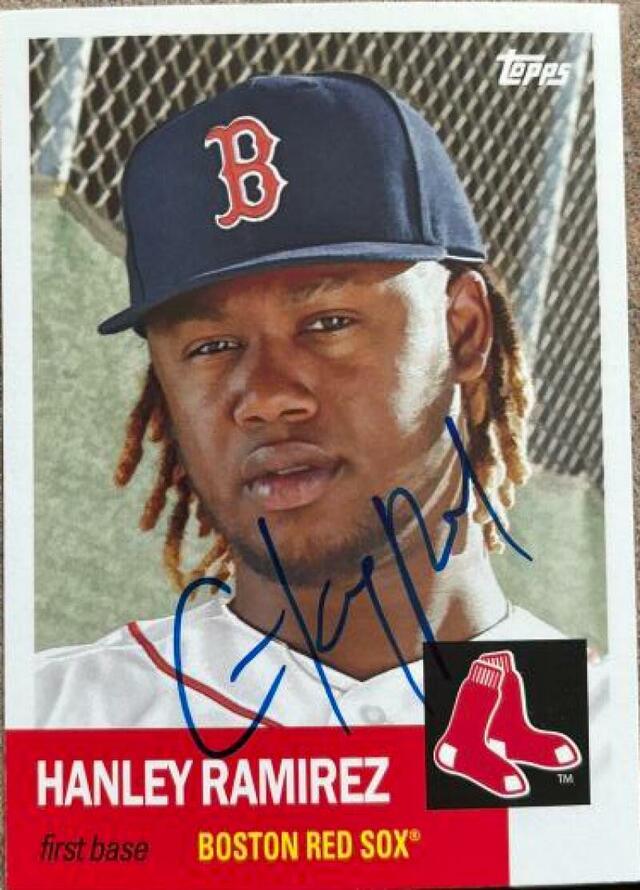 Hanley Ramirez Signed 2016 Topps Archives Baseball Card - Boston Red Sox - PastPros