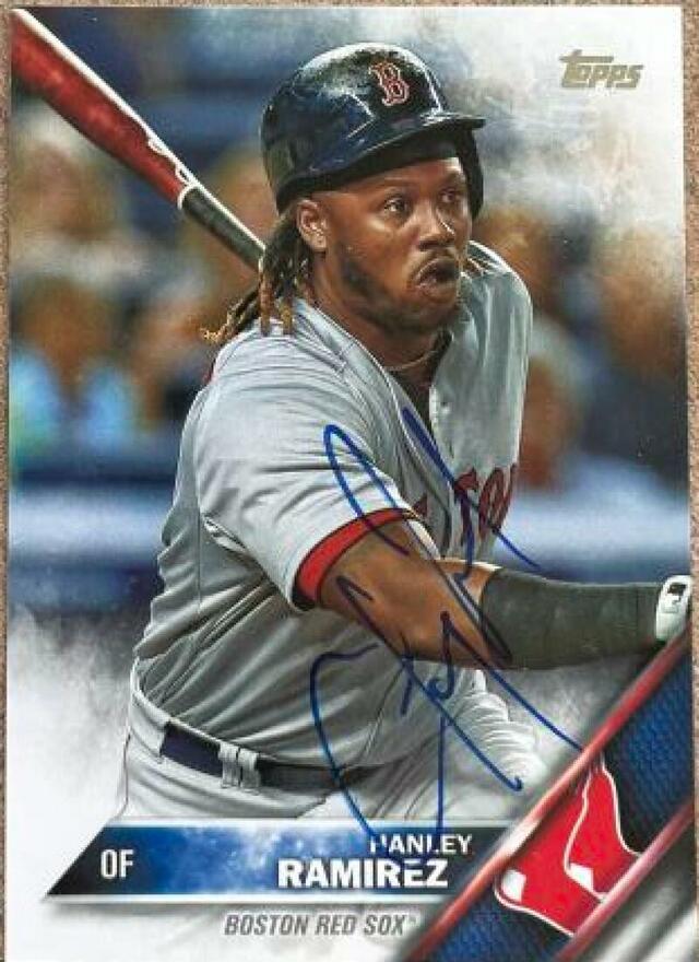 Hanley Ramirez Signed 2016 Topps Baseball Card - Boston Red Sox - PastPros