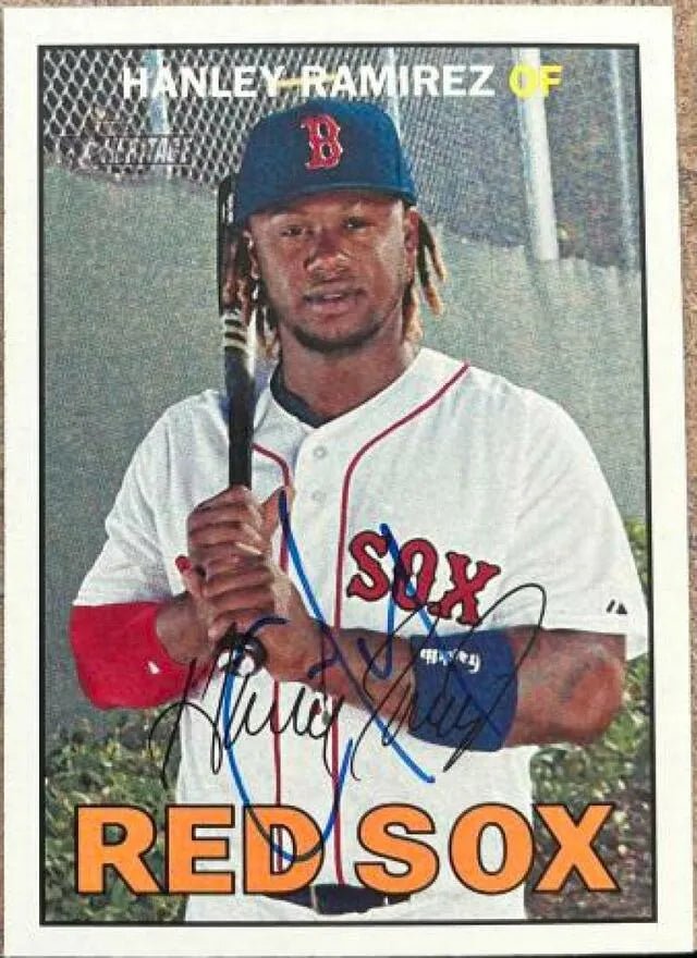 Hanley Ramirez Signed 2016 Topps Heritage Baseball Card - Boston Red Sox