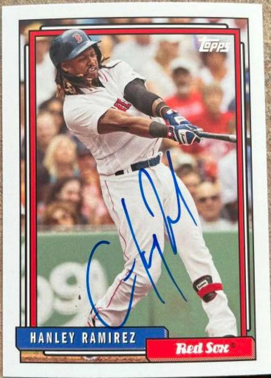 Hanley Ramirez Signed 2017 Topps Archives Baseball Card - Boston Red Sox