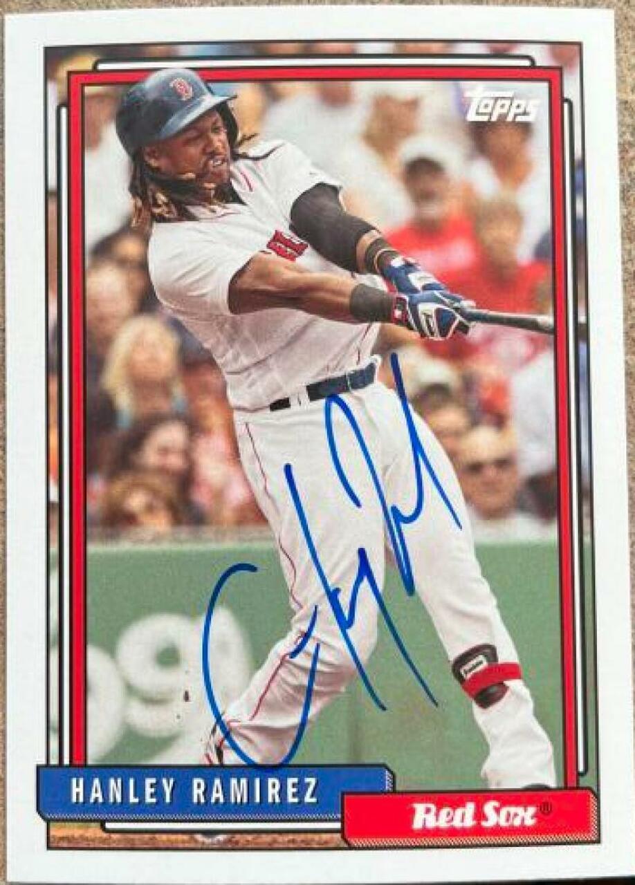 Hanley Ramirez Signed 2017 Topps Archives Baseball Card - Boston Red Sox - PastPros