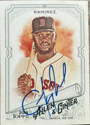 Hanley Ramirez Signed 2018 Allen & Ginter Baseball Card - Boston Red Sox