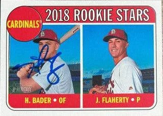 Harrison Bader Signed 2018 Topps Heritage Baseball Card - St Louis Cardinals