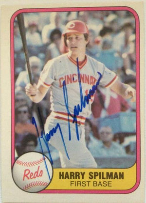 Harry Spilman Signed 1981 Fleer Baseball Card - Cincinnati Reds - PastPros