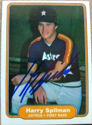 Harry Spilman Signed 1982 Fleer Baseball Card - Houston Astros