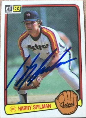 Harry Spilman Signed 1983 Donruss Baseball Card - Houston Astros - PastPros