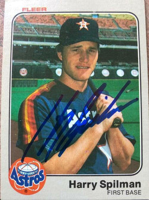 Harry Spilman Signed 1983 Fleer Baseball Card - Houston Astros - PastPros