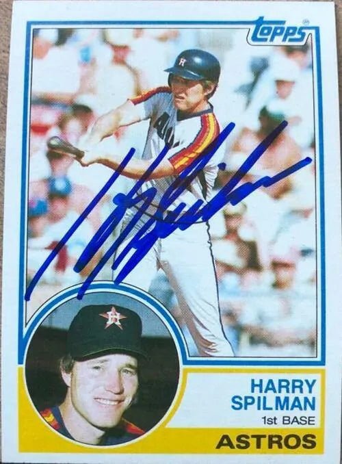 Harry Spilman Signed 1983 Topps Baseball Card - Houston Astros
