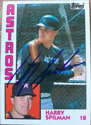 Harry Spilman Signed 1984 Topps Baseball Card - Houston Astros