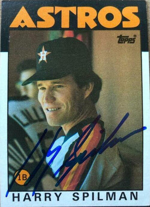 Harry Spilman Signed 1986 Topps Baseball Card - Houston Astros - PastPros