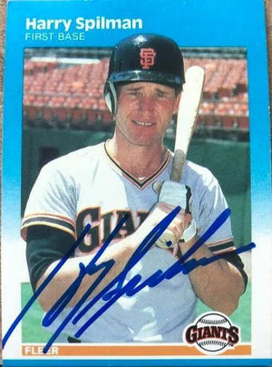 Harry Spilman Signed 1987 Fleer Baseball Card - San Francisco Giants