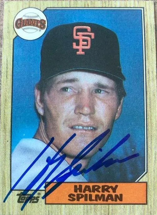 Harry Spilman Signed 1987 Topps Baseball Card - San Francisco Giants