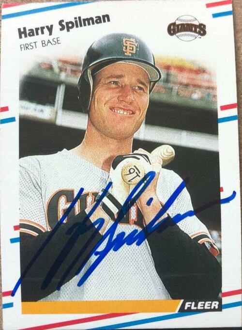 Harry Spilman Signed 1988 Fleer Baseball Card - San Francisco Giants - PastPros