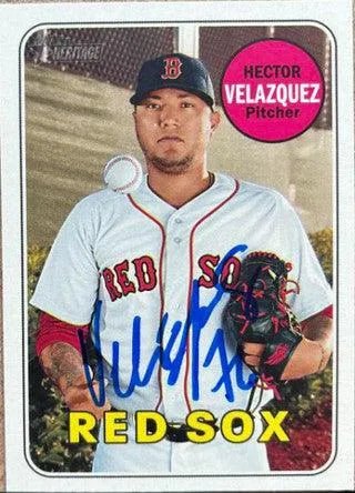 Hector Velazquez Signed 2018 Topps Heritage Baseball Card - Boston Red Sox