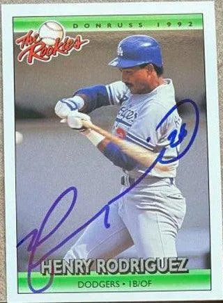 Henry Rodriguez Signed 1991 Donruss Rookies Baseball Card - Los Angeles Dodgers