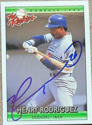 Henry Rodriguez Signed 1991 Donruss Rookies Baseball Card - Los Angeles Dodgers - PastPros