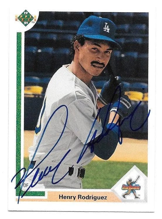 Henry Rodriguez Signed 1991 Upper Deck Baseball Card - Los Angeles Dodgers