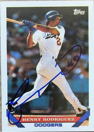 Henry Rodriguez Signed 1993 Topps Baseball Card - Los Angeles Dodgers - PastPros