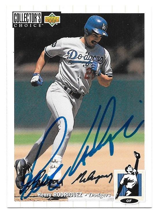 Henry Rodriguez Signed 1994 Collector's Choice Silver Signature Baseball Card - Los Angeles Dodgers - PastPros