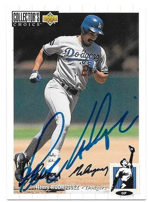 Henry Rodriguez Signed 1994 Collector's Choice Silver Signature Baseball Card - Los Angeles Dodgers