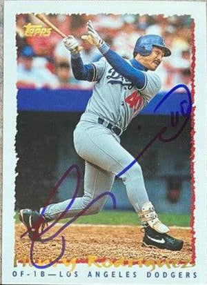 Henry Rodriguez Signed 1995 Topps Baseball Card - Los Angeles Dodgers - PastPros