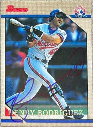 Henry Rodriguez Signed 1996 Bowman Baseball Card - Montreal Expos - PastPros