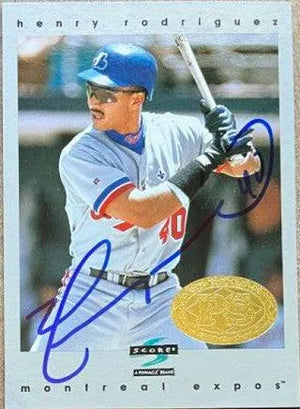 Henry Rodriguez Signed 1997 Score Premium Stock Baseball Card - Montreal Expos - PastPros