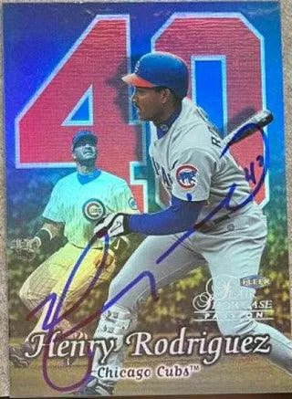 Henry Rodriguez Signed 1999 Flair Showcase Row 2 Passion Baseball Card - Chicago Cubs