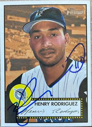 Henry Rodriguez Signed 2001 Topps Heritage (Red Back) Baseball Card - Florida Marlins - PastPros