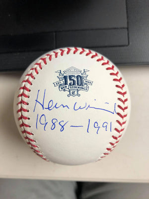 Herm Winningham Signed Cincinnati Reds 150th Anniversary Baseball - PastPros