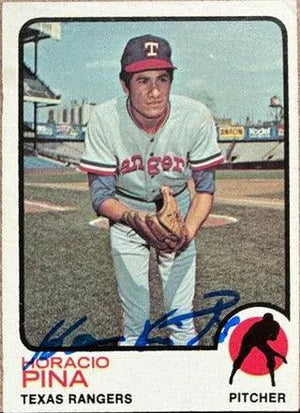 Horacio Pina Signed 1973 Topps Baseball Card - Texas Rangers